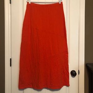 Jones New York orange cotton jersey maxi skirt
